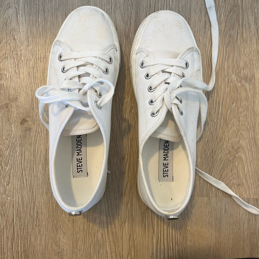 Steve Madden Platform White Sneakers